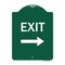 Signmission Designer Series Exit W/ Right Arrow 3, Green & White Aluminum Sign, 18" H, 24" L, GW-1824-24045 A-DES-GW-1824-24045 - alternate 1